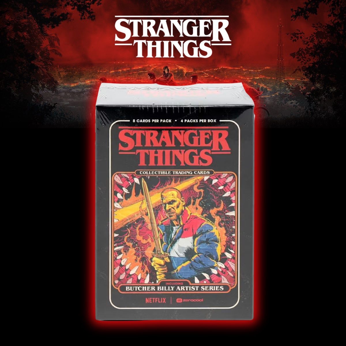 Topps Carte collezionabili: Stranger Things x Zerocool - Butcher Billy Sealed Box – Nuovo e nell'imballaggio originale da St-Légier-Chiésaz venduto da SwissCardReserve