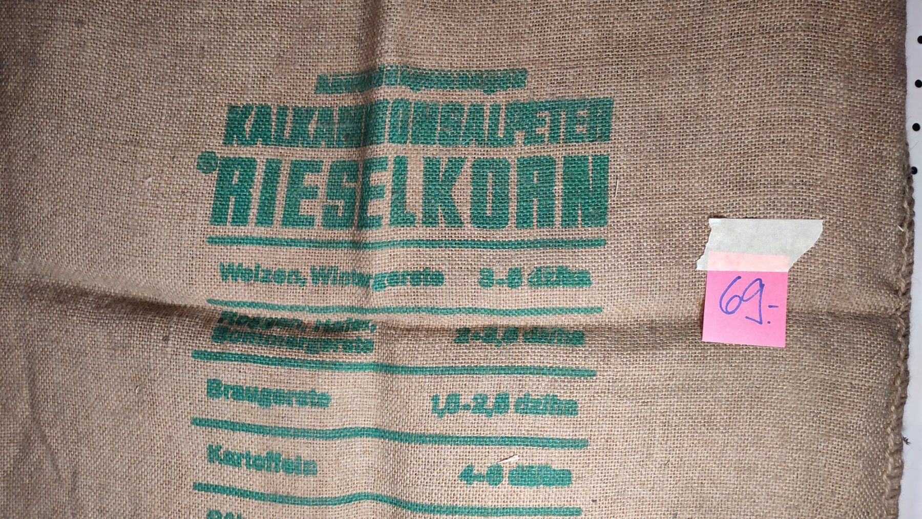 Tessuti: Wunderschöne alter Jutesacke Nr1 Kalkammonsalpeter – Usato da Gelterkinden venduto da MYSTOREFORYOU4460 6