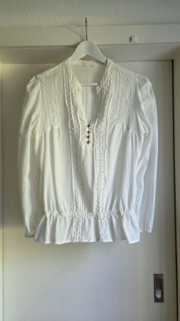 Spitzen Bluse weiss, 38, Baumwolle