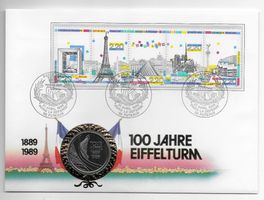 Münzbrief 100Jahre Eifelturm 1989