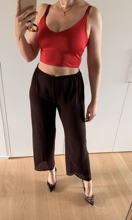Damen Chiffon Nachtwäsche de 36 38 ital 42 braun transparent