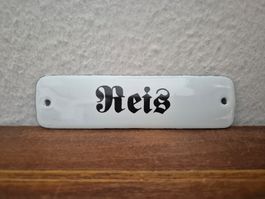 Emailschild Reis Küche Gewürze Kräuter Retro Emaille Schild