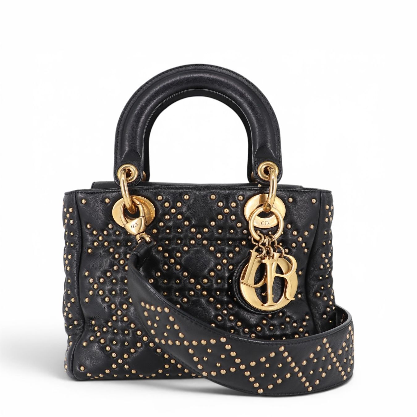 Dior Taschen für Damen: Dior Lady Dior Small Stud schwarz GHW – Gebraucht aus Binningen von Designerlabels