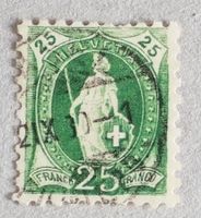 1253) 67B, Stehende Helvetia grobe Zähnung Kt 30