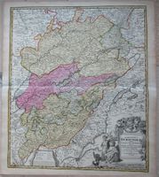 Kupferstichkarte Burgund Westschweiz um 1720