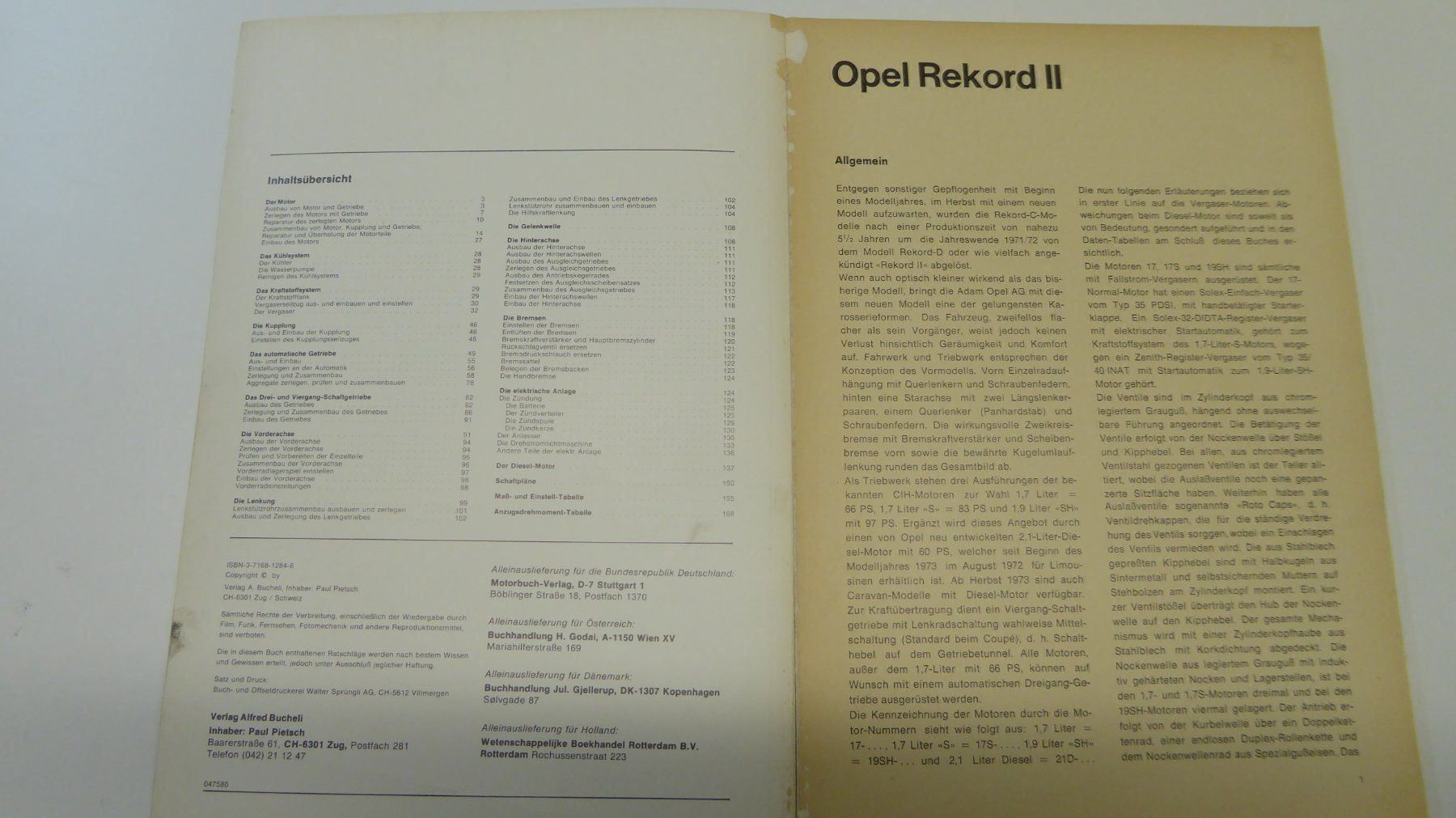 Libri: OPEL RECORD II 1.7/1.9/2.1D  BUCHELI REP – Usato da Blauen venduto da Sanhein 1