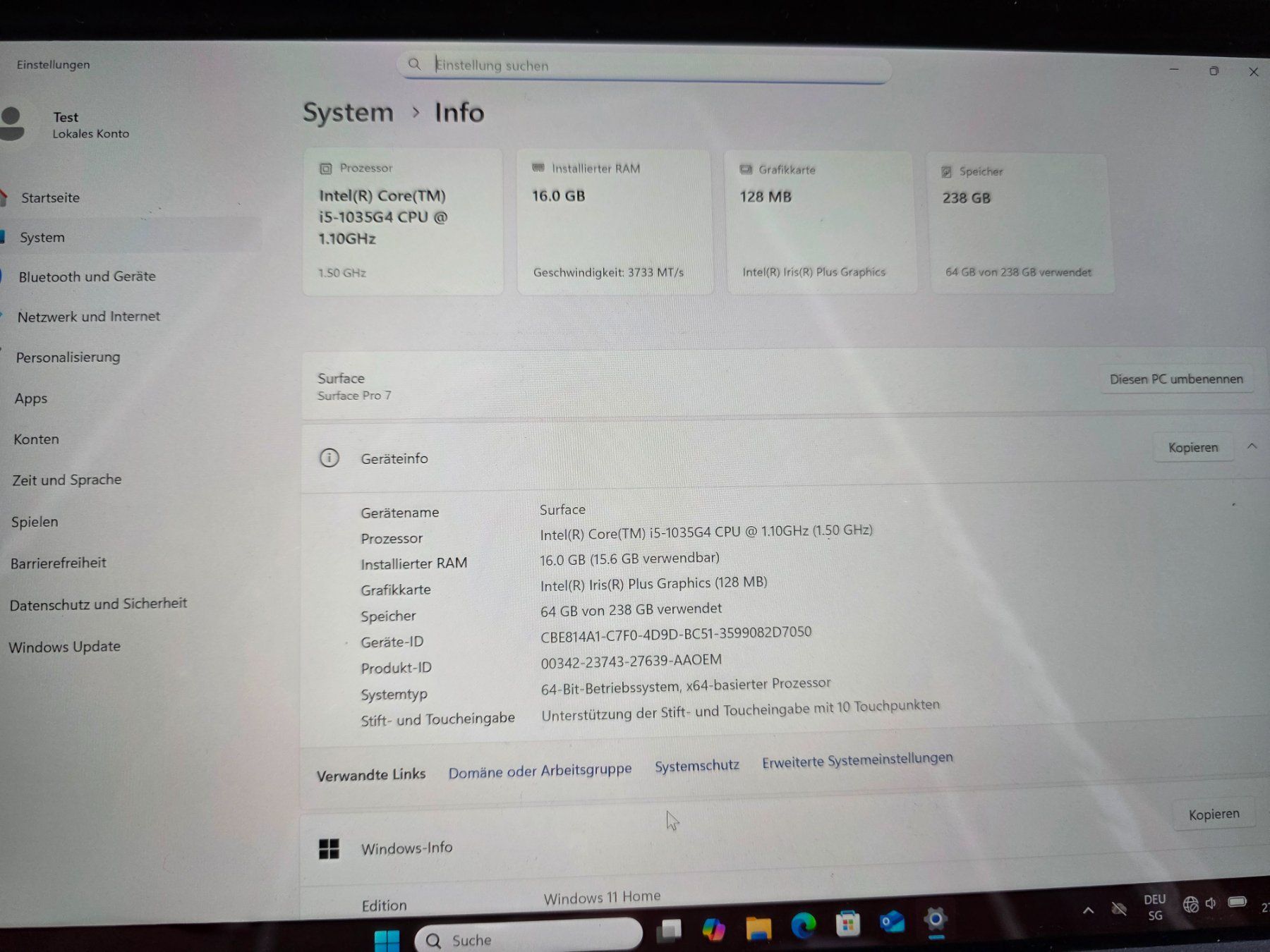 Microsoft Notebooks: Surface Pro 7 inkl. Dockingstation, Pen und Case – Gebraucht aus Pfäffikon ZH von Katrin73 7