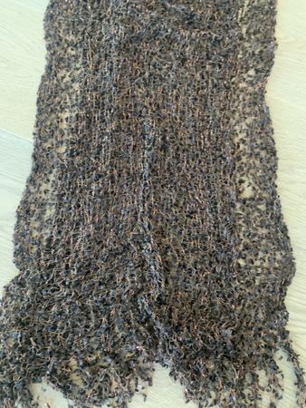 Elegant Embellished Brown and Bronze Scarf