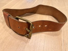 Breiter Taillengürtel Leder braun L: 90cm B: 6cm