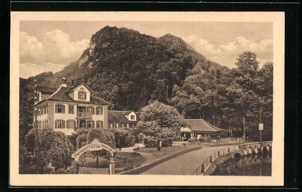 Cartoline postali: Gersau, Pension Villa Maria, Strassenpar – Usato da Berlin venduto da bartko-reher