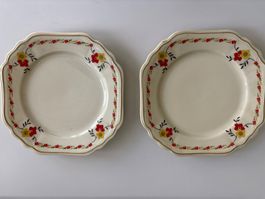 2er Set Vintage Teller 70er Elfenbein Porzellan Top!