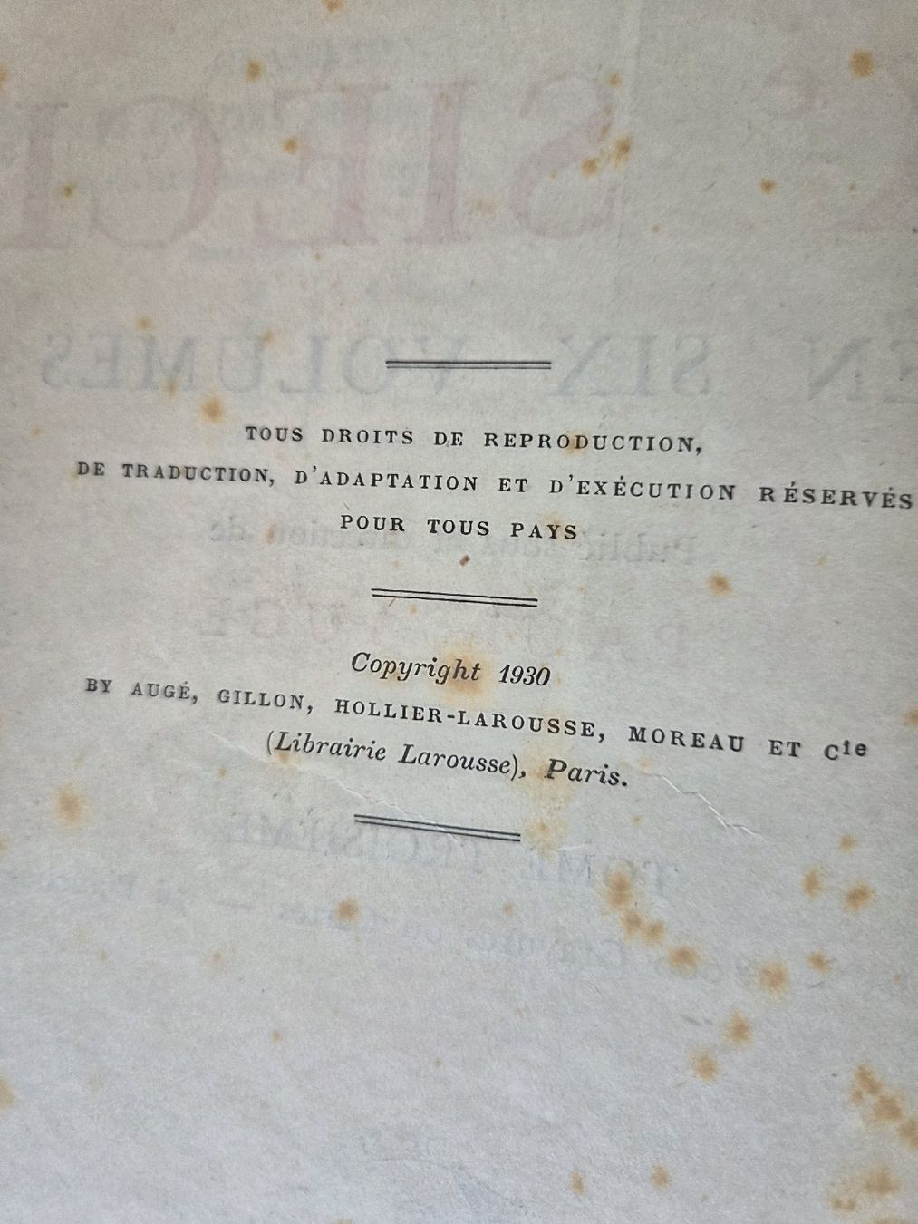Libri: Larousse du XXe Siècle, édition 1930, collection complète! – Usato da La Joux FR venduto da car_ck96 2