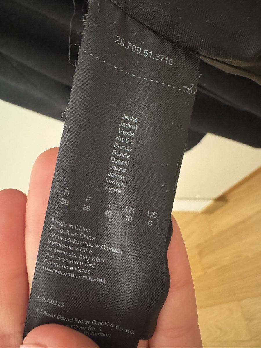 S.Oliver Cappotti: s.Oliver Black Label Mantel Gr. 36, Schwarz, Wolle – Usato da Zürich venduto da Flao_78376 4