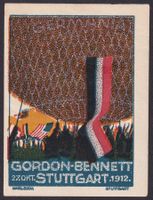 Flugspende Vignette 1912.2, Gordon Bennett Stuttgart, Ballon