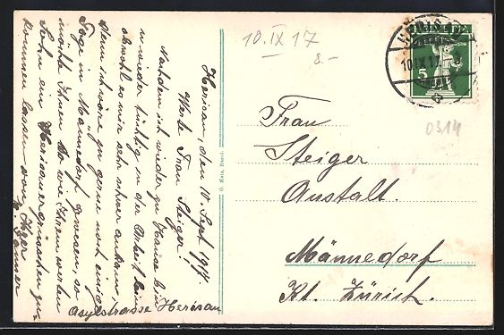 Cartoline postali: Herisau, Poststrasse aus der Vogelschau – Usato da Berlin venduto da bartko-reher 1