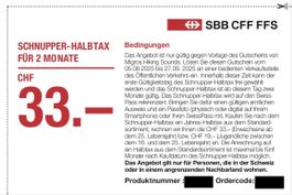 SBB Schnupper Halbtax Gutschein (gültig bis 27.09.)