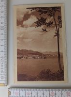 Antike Postkarte, Kirche in See Landschaft, ungelaufen