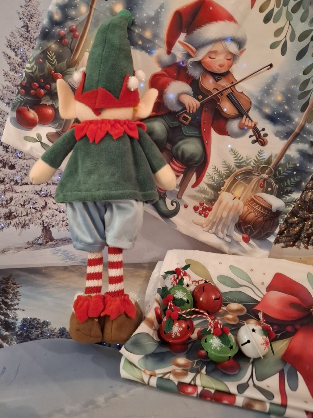 Alle Dekorationen: ELF - FIGUR  MIT 2 KISSEN & SCHELLEN – Neu (gemäss Beschreibung) aus Gretzenbach von schibaya 9