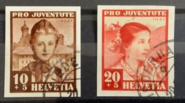1941 Pro Juventute Einzel aus Block mit Gummi Gest.Kat.400