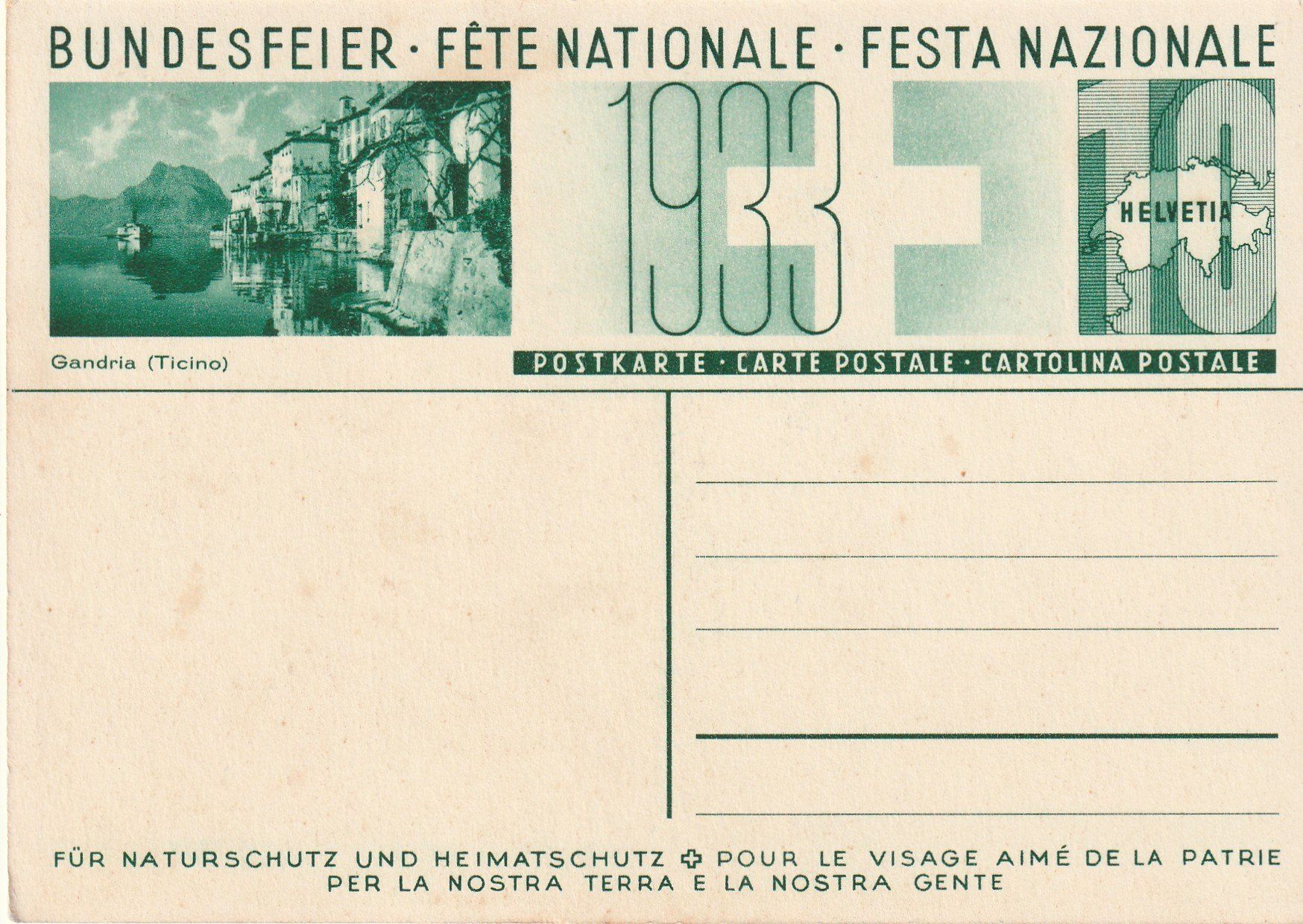 Alle Briefmarken: Bundesfeierkarte 1937 Nr. 57g – Gebraucht aus Rorschacherberg von fratovi2