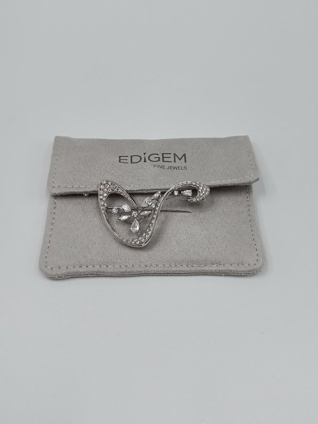 Spille & Fermagli: DIAMANT BROSCHE IN 750 WEISSGOLD – Usato da Luzern venduto da EdiGem 2