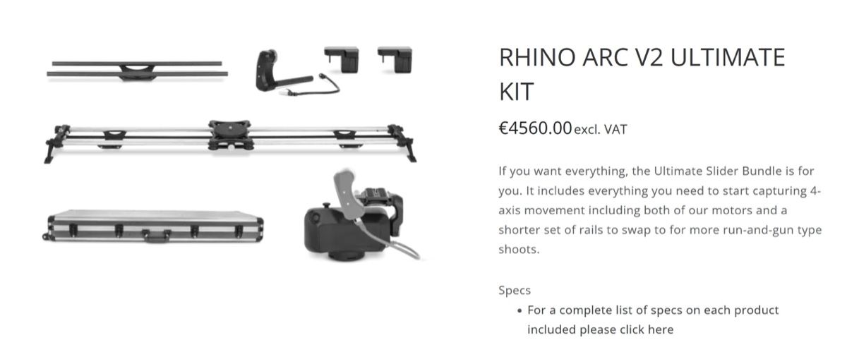 Videocamere: Rhino Arc II 4-Axis Slider Kit – Nuovo (secondo la descrizione) da Rüti ZH venduto da haq_kq8t 8