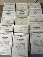 34 Stk. Landeskarten der Schweiz 1:25'000 Konvolut