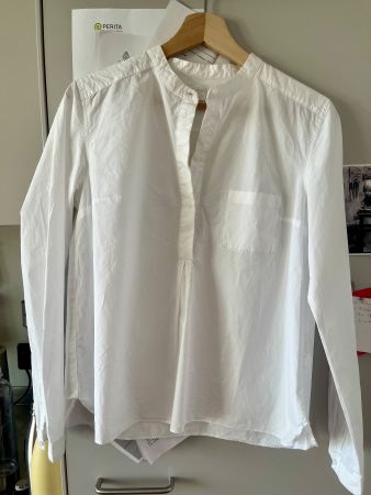 Cos Bluse weiss Stehkragen