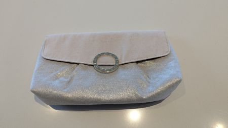 Bvlgari Clutch Tasche silberfarben gebraucht