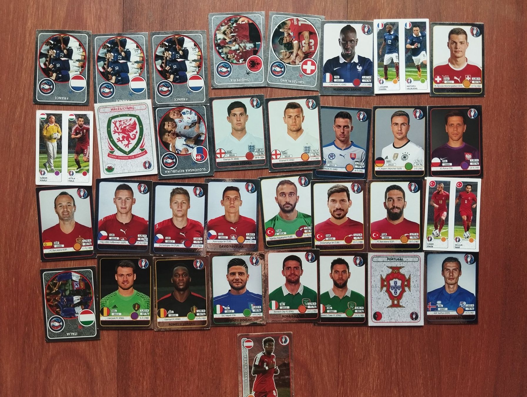 Panini Sammelbilder & Trading cards: Panini, Euro 2016, 33 doubletten – Gebraucht aus Villars-sur-Glâne von MiguelDelgado