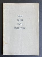 Büchlein "Wie mann sich benimmt"