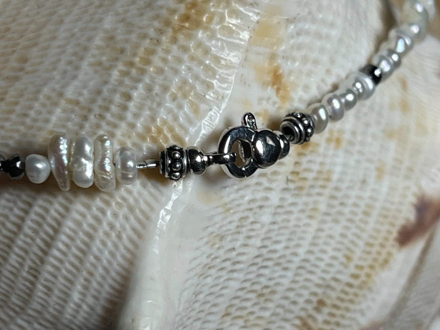 Catenine: Collier 6 ct schwarze Diamanten, echte Perlen, 925 Silber – Nuovo e nell'imballaggio originale da Rüti ZH venduto da HawaiiLove 2