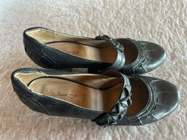 Damenlederschuh, schwarz, Grösse 38