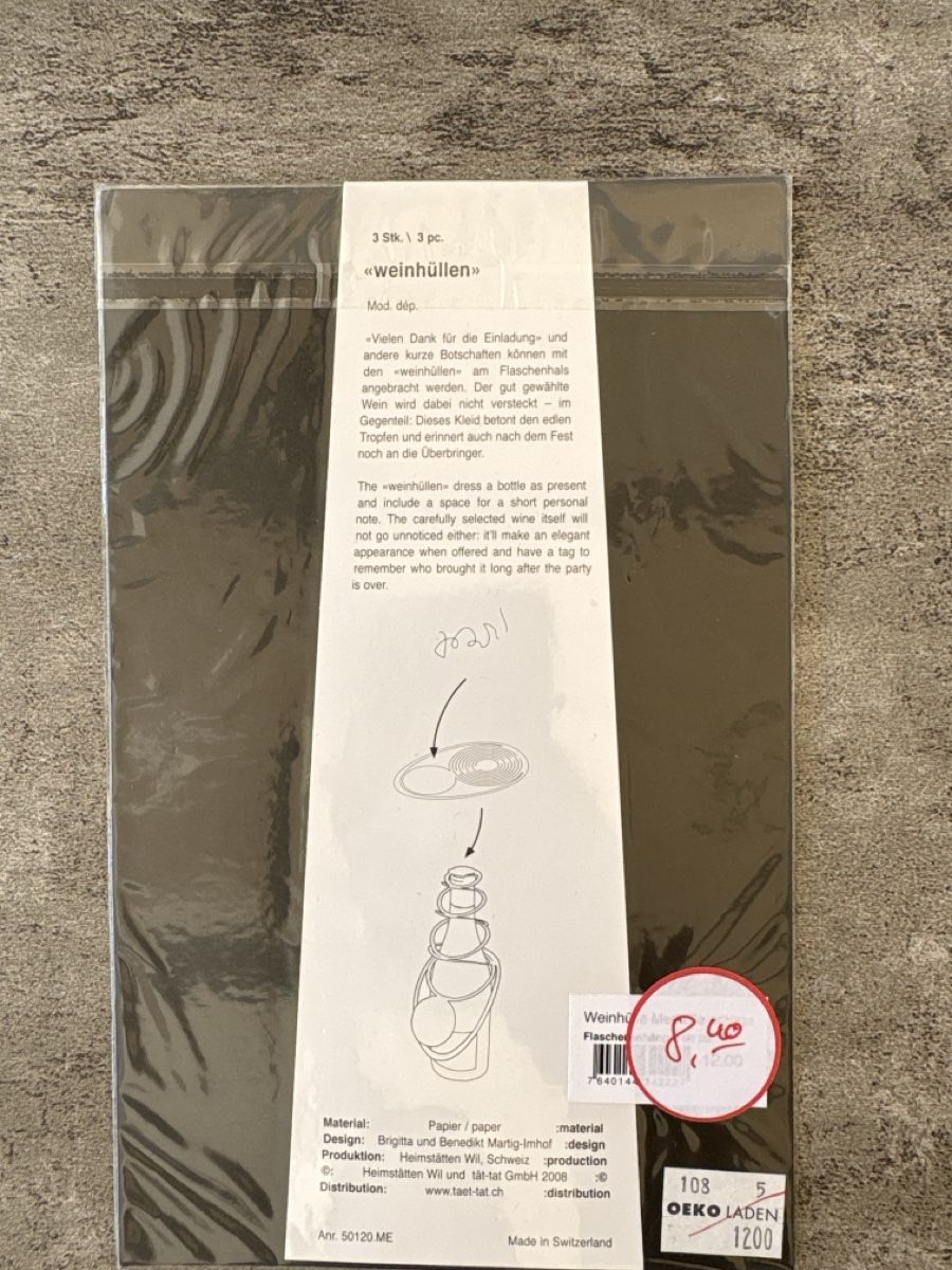 Tutte le decorazioni: Wein Flasche Geschenk Deko – Nuovo e nell'imballaggio originale da Rümlang venduto da baselsale1 2