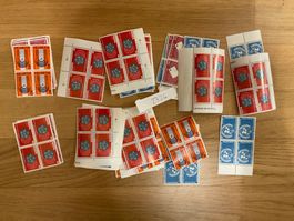 80Fr Frankatürware Ämter Viererblöcke ungestempelt Sammlung