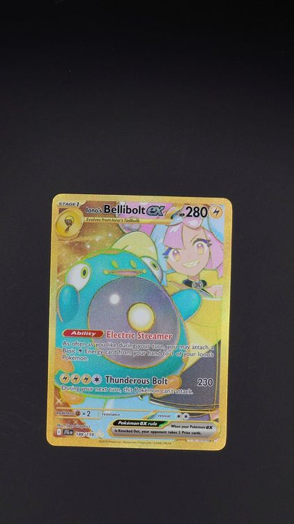 Pokemon Iono's Bellibolt Ex Gold Foil Hyper Rare Card - Journey Together 188/159