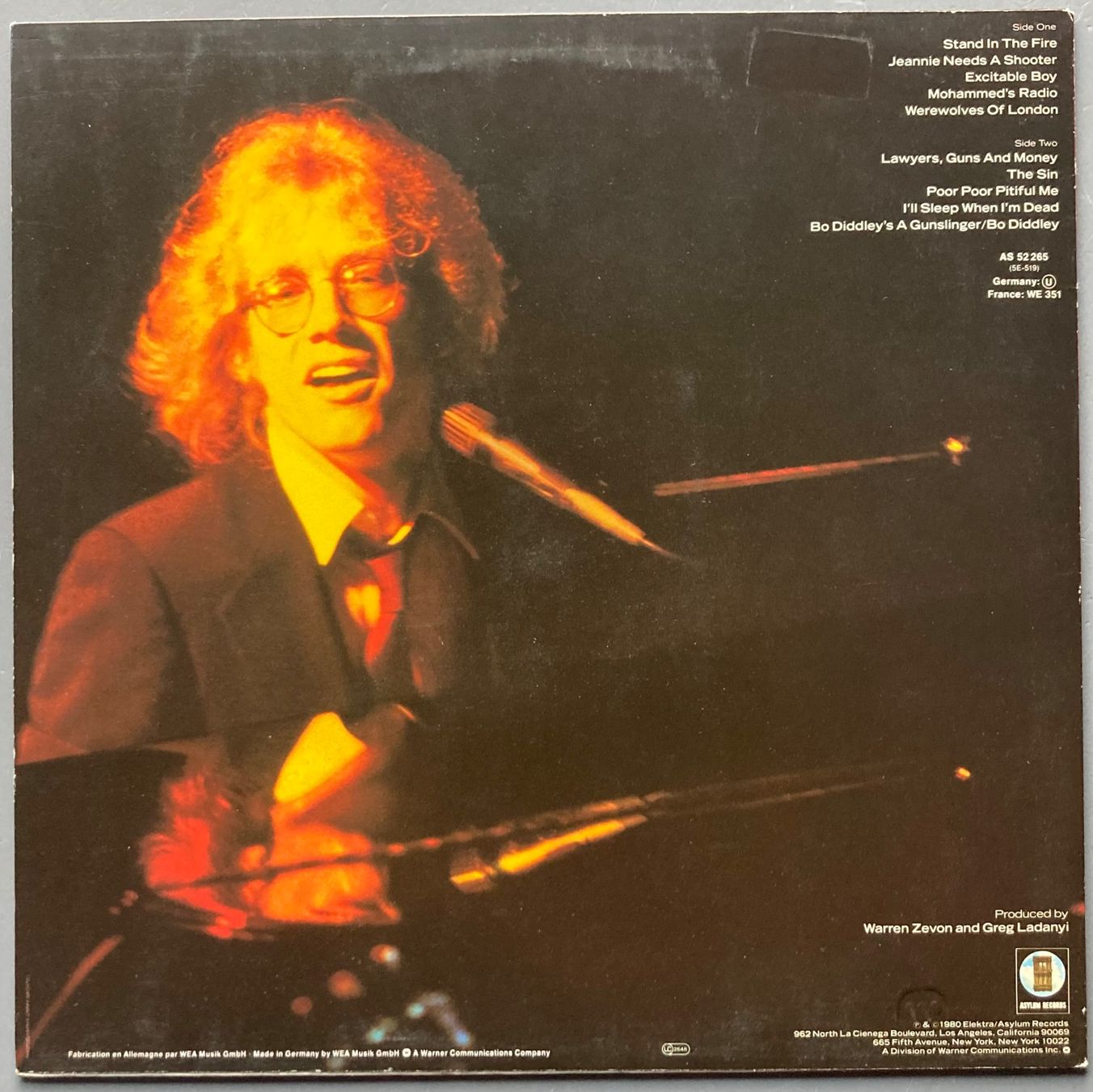 Schallplatten: WARREN ZEVON - STAND IN THE FIRE – Gebraucht aus Poliez-Pittet von Newtown-Records 1
