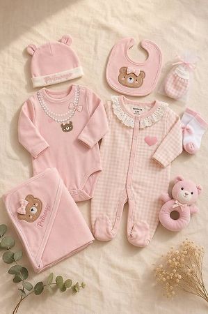 Baby Erstausstattung 8-teilliges Set 100% Baumwolle | 0-3M