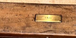 Antiker Eichmeter 1m aus Messing, in orig. Holz um 1890