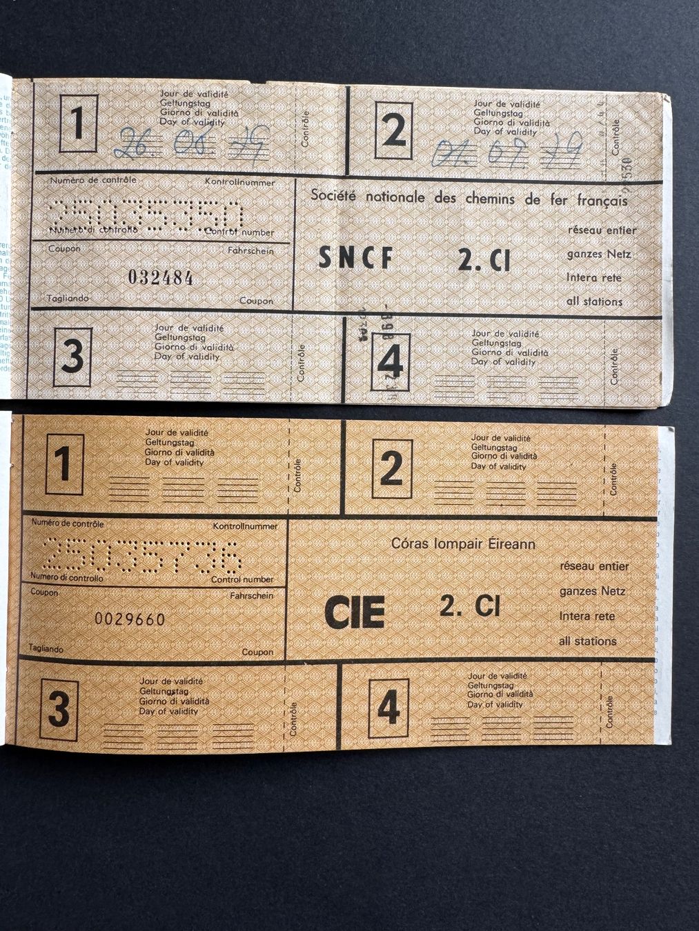 SBB/CFF/FFS Documenti: SNCF/ BR / NIR/ CIE - Bahnbillette 1979, Top Zustand – Usato da Feldmeilen venduto da Allerlei3112 1
