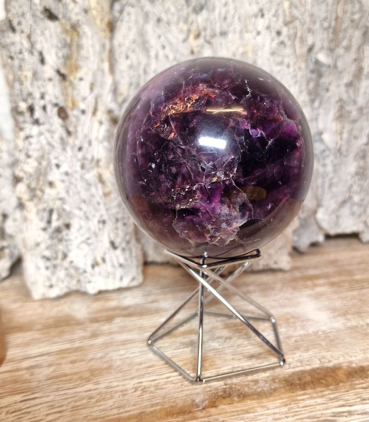 Mineralien & Heilsteine: Top Lila Fluorit Kugel 74mm 685g – Neu (gemäss Beschreibung) aus Matzingen von Shay_Crystalz 3