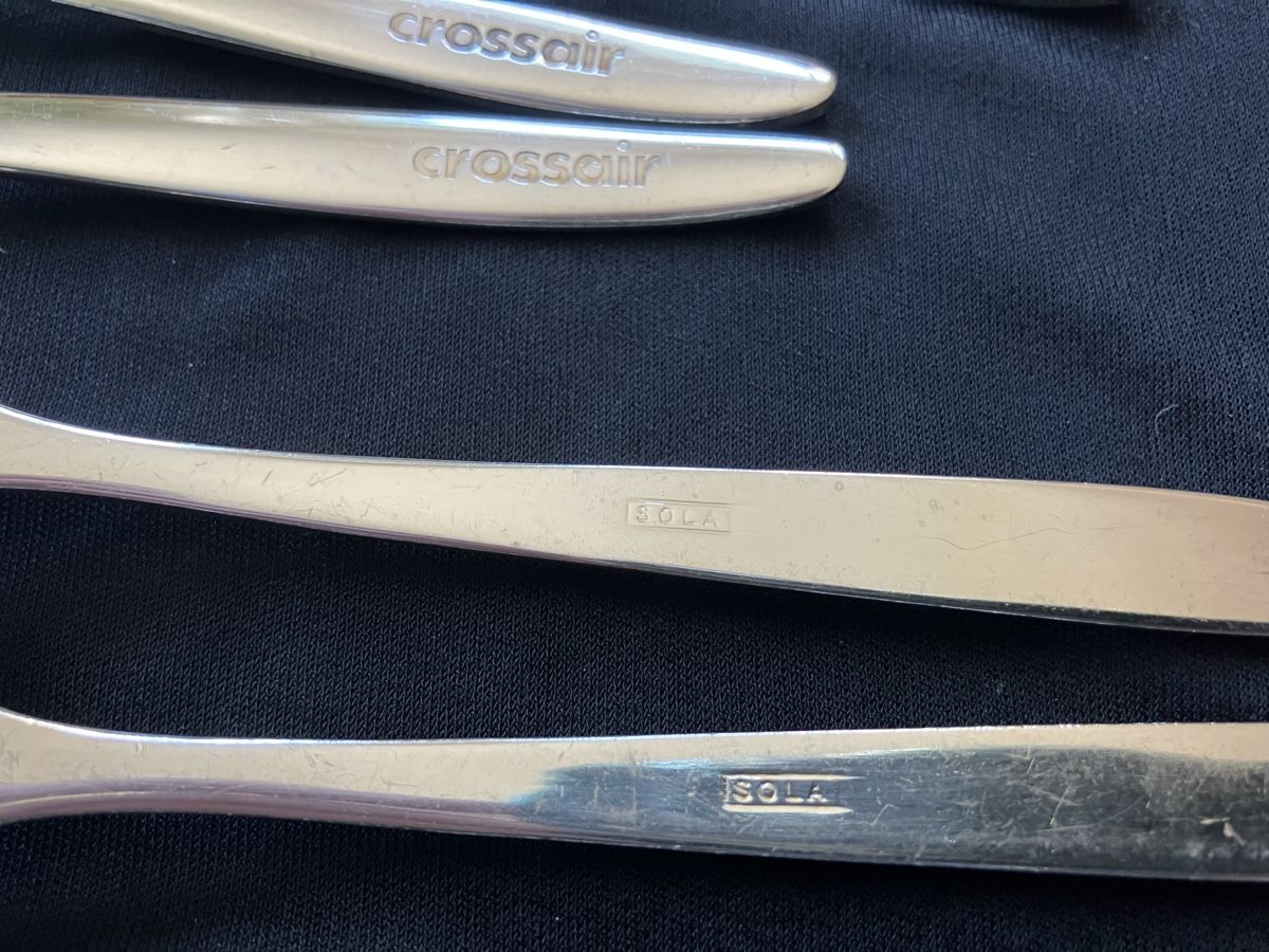 Set di posate: 6 x Crossair Desert forks Silver plated – Usato da Zürich venduto da Classic_Collection_Zurich 3
