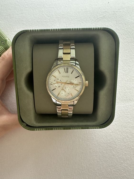 Fossil Damenuhr, Silber und Gold Neu (Neu und originalverpackt