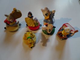 5 Disney Sammelfiguren, 3 aus Disneyland (Stempel)
