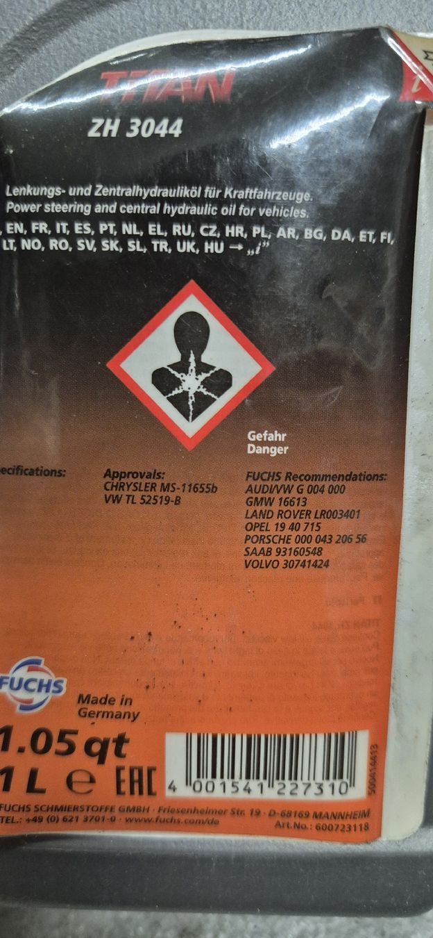 Oli & Additivi: Fuchs Titan ZH3044 Hydrauliköl 1 Liter – Nuovo (secondo la descrizione) da Beringen venduto da Zsuzsi94 1