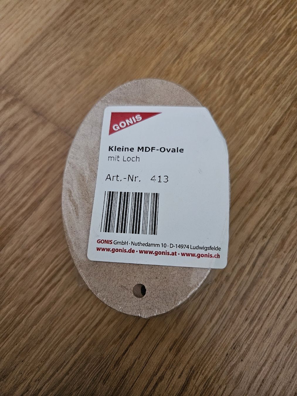 Articoli in legno: GONIS MDF Ovale – Nuovo e nell'imballaggio originale da Dierikon venduto da pizziletta