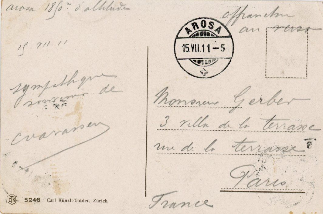 Cartoline postali: Arosa   GR        um 1911 – Usato da Brig venduto da Valcards54 1
