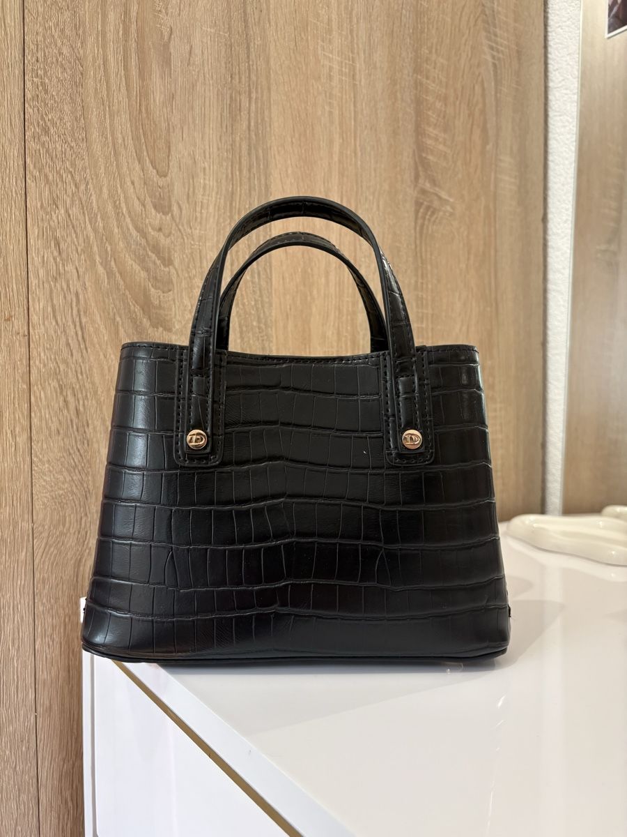 Dune London Borse da donna: Sac à main Dune noir aspect croco – Nuovo (secondo la descrizione) da Delémont venduto da vlc_03 4