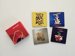Indien - Air India Glas Untersetzer | 4 Stück (NEU)