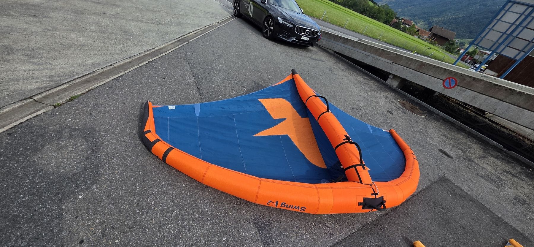 Surfen: F-One Wing Foil Kitewing V.2 5.5sqm blau/orange gebraucht – Gebraucht aus Goldau von antch 3